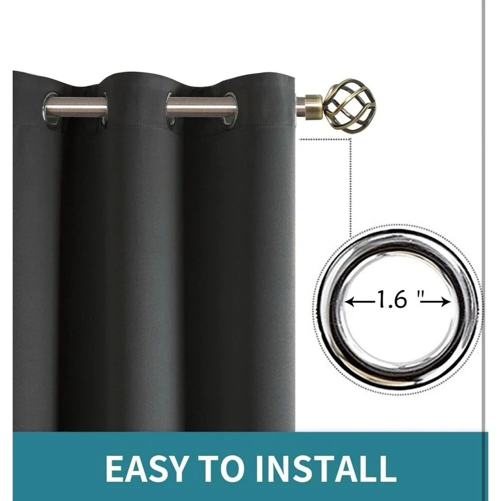 BGment Sliding Door Curtain 100 X 84 Inches - Dark Gray Wide Thermal Blackout